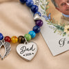 Custom Photo Rainbow Bridge Bracelet - Personalized Memorial Sympathy Gifts For Loss Of Mom, Dad - Your Light Lives On