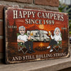 Custom Home Decor Metal Sign - Personalized Anniversary Wedding Camping Gifts For Campers, Husband And Wife, Him And Her - Lost In The Woods Together
