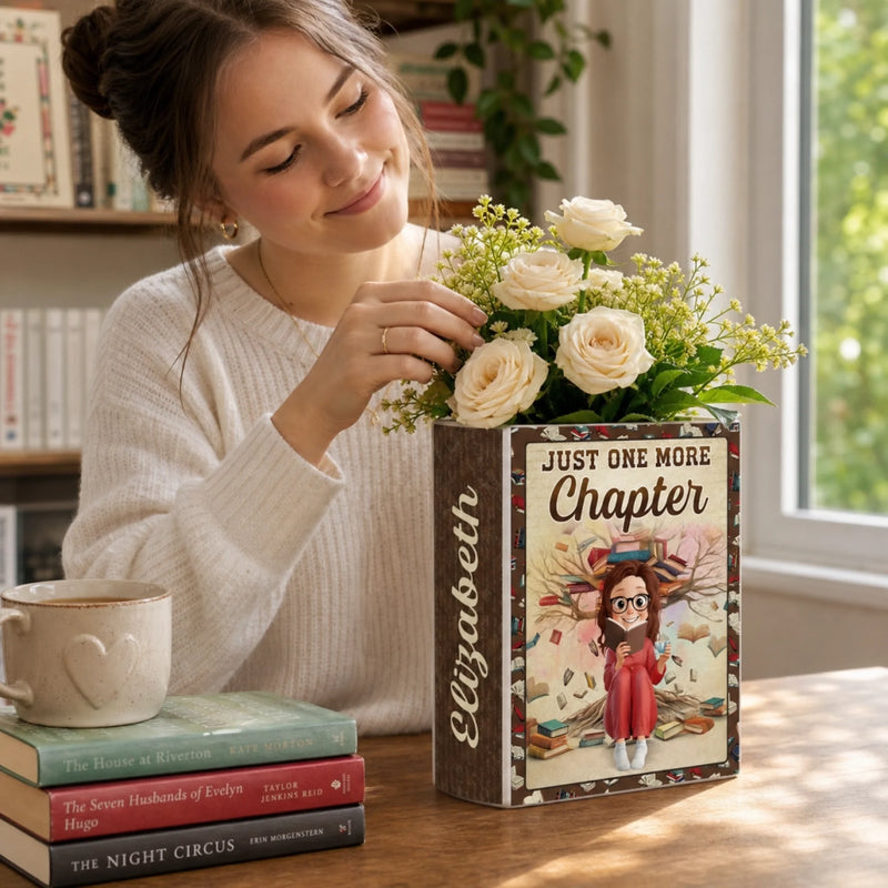 Custom Book Vase - Personalized Bookish Gifts For Book Lovers, Bookworms, Readers - Booked All Day