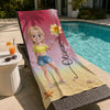 Custom Beach Towel - Personalized Summer Vacation And Travel Gifts For Women, Besties, Sisters, BFF - Slay, Swim, Repeat