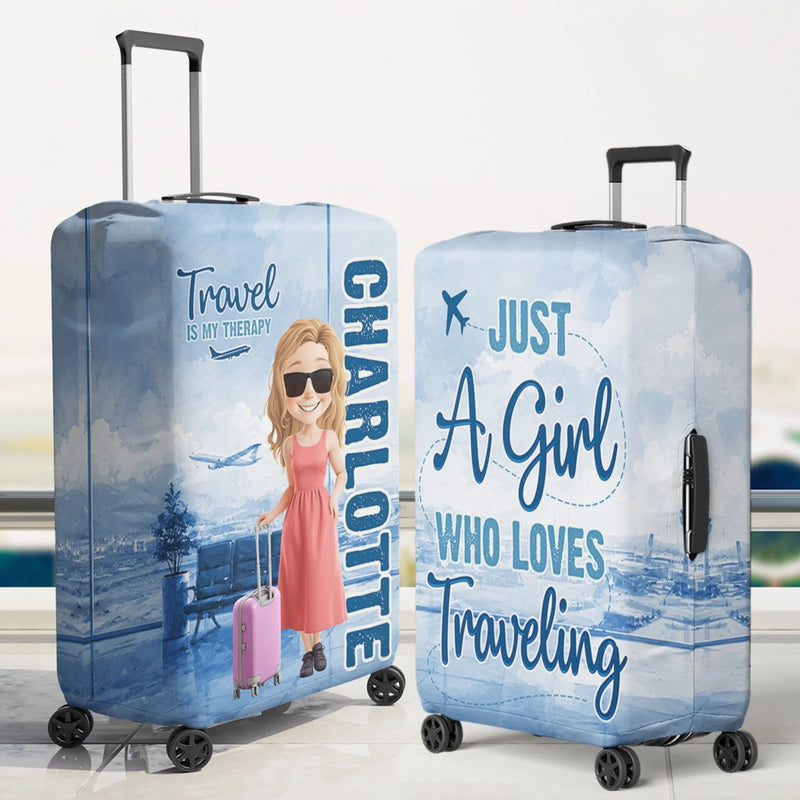 Custom Luggage Cover - Personalized Summer Vacation And Travel Gifts For Women, Besties, Sisters, BFF - Passport Ready Heart Open