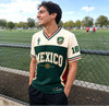 Custom Mexico World Football V-Neck Soccer Jersey - Personalized Birthday Gifts For Football Lovers, Sports Fans, Sports Lovers - My Heart Beats In Green Stripes