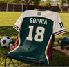 Custom Mexico World Football V-Neck Soccer Jersey - Personalized Birthday Gifts For Football Lovers, Sports Fans, Sports Lovers - My Heart Beats In Green Stripes