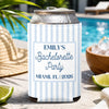 Custom Leather Can Cooler - Personalized Summer Vacation And Travel Gifts For Women, Besties, Sisters, BFF - Poolside Chilling, Miami Edition
