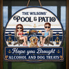 Custom Wood Sign - Personalized Summer Vacation And Travel Gifts For Husband And Wife, Dog Dad And Mom - Sipping Beers With My Furry Bestie