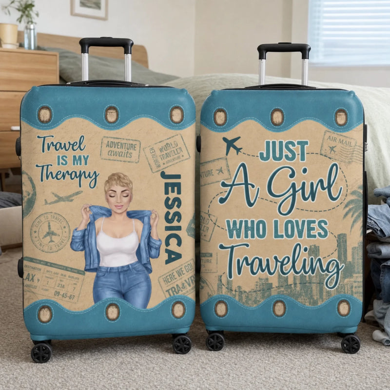 Custom Luggage Cover - Personalized Summer Vacation And Travel Gifts For Women, Besties, Sisters, BFF - Adventure Awaits Everywhere