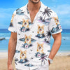 Custom Photo Unisex Tropical Hawaiian Aloha Shirt - Personalized Summer Vacation And Travel Gifts For Dog Cat Lovers, Dog Dad And Mom, Cat Owners - Sandy Paws Happy Days