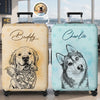 Custom Photo Luggage Cover - Personalized Summer Vacation And Travel Gifts For Dog Cat Lovers, Dog Dad And Mom, Cat Owners - My Favorite Travel Partner