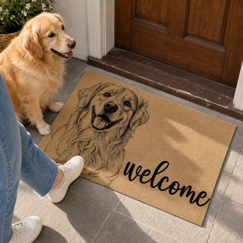 Custom Photo Home Decor Decorative Mat - Personalized Birthday Gifts For Dog Cat Lovers, Dog Dad And Mom, Cat Owners - Paws Make Life Better