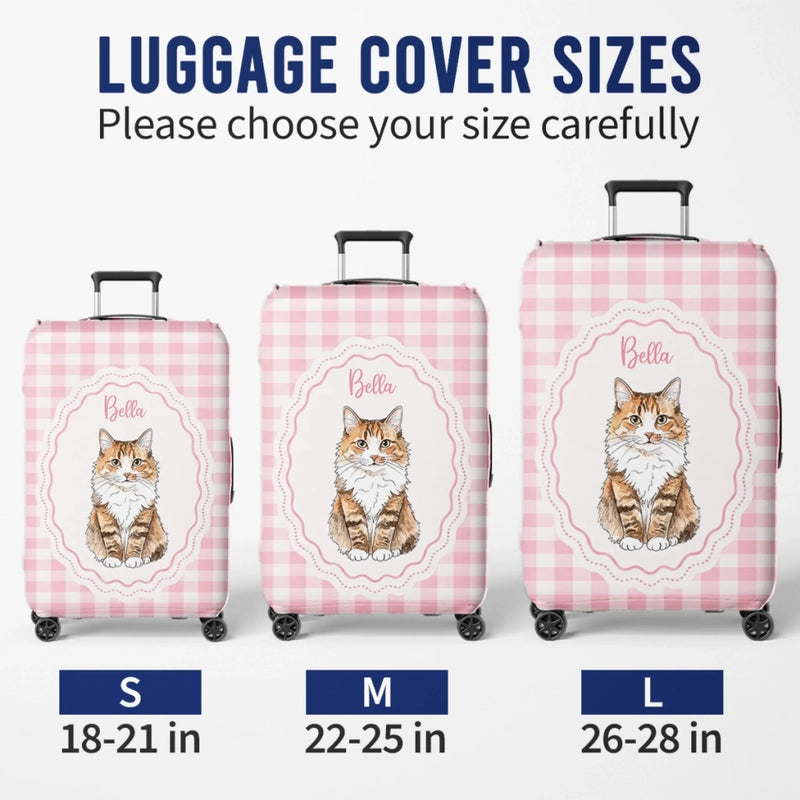 Custom Photo Luggage Cover - Personalized Summer Vacation And Travel Gifts For Dog Cat Lovers, Dog Dad And Mom, Cat Owners - Pawsport Ready