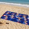 Custom Photo Beach Towel - Personalized 4th Of July, Summer Vacation And Travel Gifts For Dog Cat Lovers, Dog Dad And Mom, Cat Owners - Pawtriotic Summer Vibes