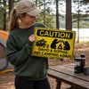 Custom Home Decor Metal Sign - Personalized Birthday Camping Gifts For Campers - Caution Happy Camper Ahead