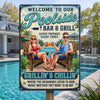 Custom Poolside Home Decor Metal Sign - Personalized  Summer Vacation And Travel Gifts For Husband And Wife, Him And Her - Welcome To Navy Home