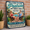 Custom Poolside Home Decor Metal Sign - Personalized  Summer Vacation And Travel Gifts For Husband And Wife, Him And Her - Welcome To Navy Home