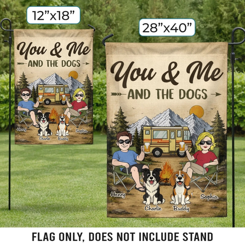 Custom Flag - Personalized Travel Camping Gifts For Campers, Husband And Wife, Him And Her, Dog Lovers, Dog Dad And Mom - Adventure Together