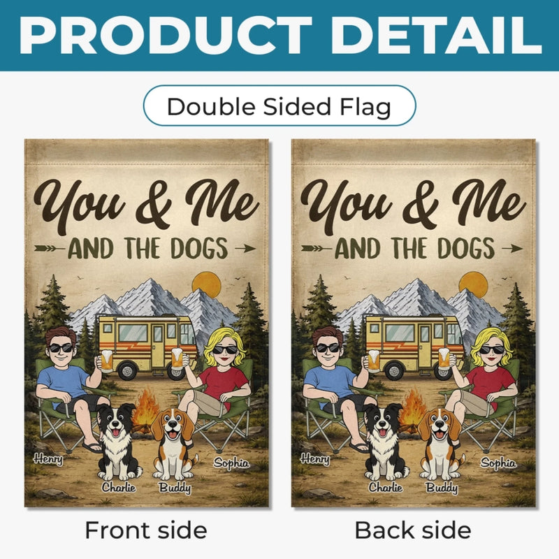 Custom Flag - Personalized Travel Camping Gifts For Campers, Husband And Wife, Him And Her, Dog Lovers, Dog Dad And Mom - Adventure Together