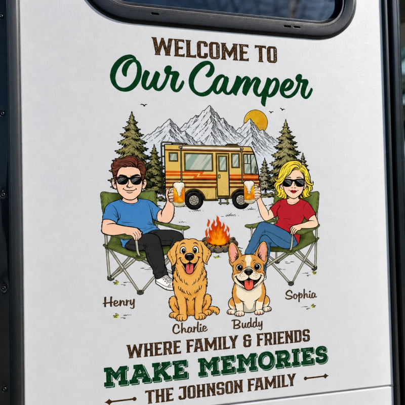 Custom RV Decal - Personalized Anniversary Wedding Camping Gifts For Campers, Husband And Wife, Dog Dad And Mom - Together Is Our Favorite Campsite