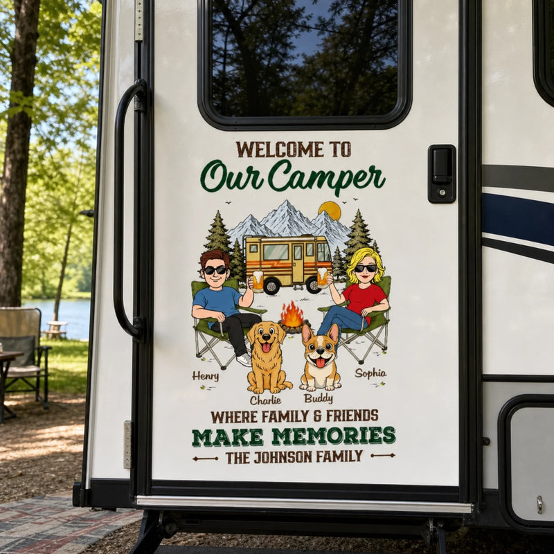 Custom RV Decal - Personalized Anniversary Wedding Camping Gifts For Campers, Husband And Wife, Dog Dad And Mom - Together Is Our Favorite Campsite