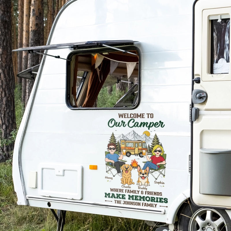 Custom RV Decal - Personalized Anniversary Wedding Camping Gifts For Campers, Husband And Wife, Dog Dad And Mom - Together Is Our Favorite Campsite