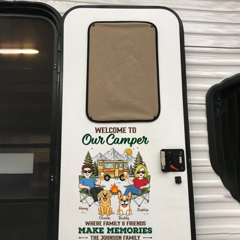 Custom RV Decal - Personalized Anniversary Wedding Camping Gifts For Campers, Husband And Wife, Dog Dad And Mom - Together Is Our Favorite Campsite