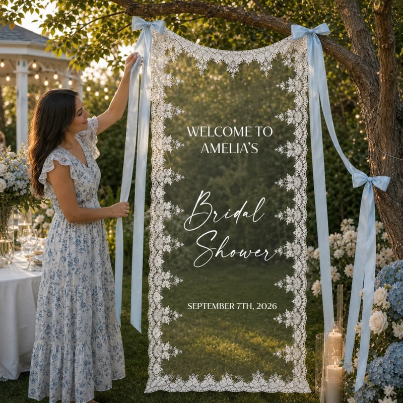 Custom Lace Wedding Welcome Sign - Personalized Bridesmaid Proposal Wedding Gifts For Bridesmaid, Bridal Party - Like A Dream Woven In Lace
