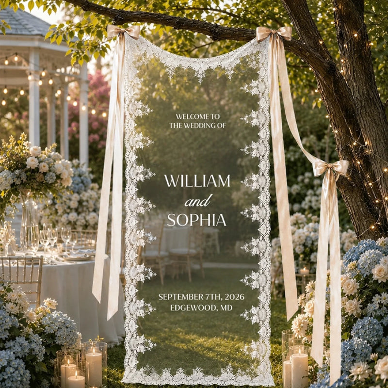 Custom Lace Wedding Welcome Sign - Personalized Bridesmaid Proposal Wedding Gifts For Bridesmaid, Bridal Party - Like A Dream Woven In Lace