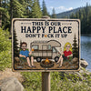 Custom Home Decor Metal Sign - Personalized Birthday Camping Gifts For Campers, Husband And Wife, Him And Her - Campfire & Love