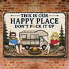 Custom Home Decor Metal Sign - Personalized Birthday Camping Gifts For Campers, Husband And Wife, Him And Her - Campfire & Love