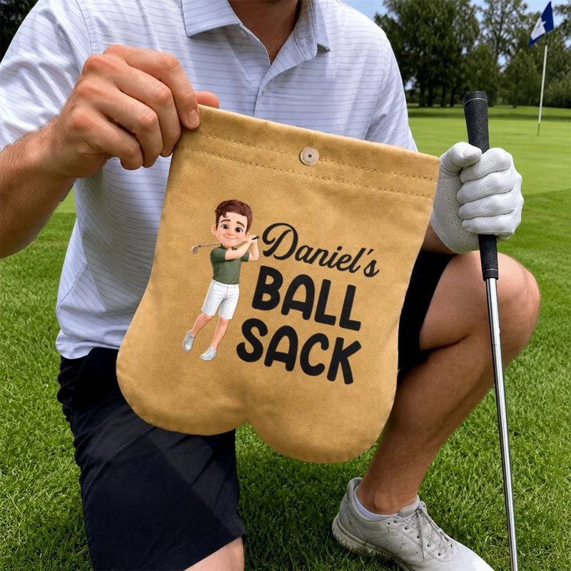 Custom Flannel Golf Ball Bag Sack - Personalized Birthday Gifts For Golf Lovers, Sports Fans, Sports Lovers - Fairways And Good Days
