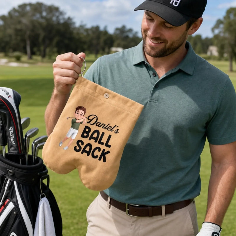 Custom Flannel Golf Ball Bag Sack - Personalized Birthday Gifts For Golf Lovers, Sports Fans, Sports Lovers - Fairways And Good Days