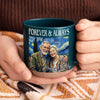 Custom Photo Printed Pottery Mug - Personalized Anniversary Wedding Gifts For Husband And Wife, Him And Her - Together Under Starry Skies