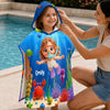 Custom Photo Poncho Beach Towel - Personalized Summer Vacation And Travel Gifts For Women, Men, Kids - Little Ocean Explorer