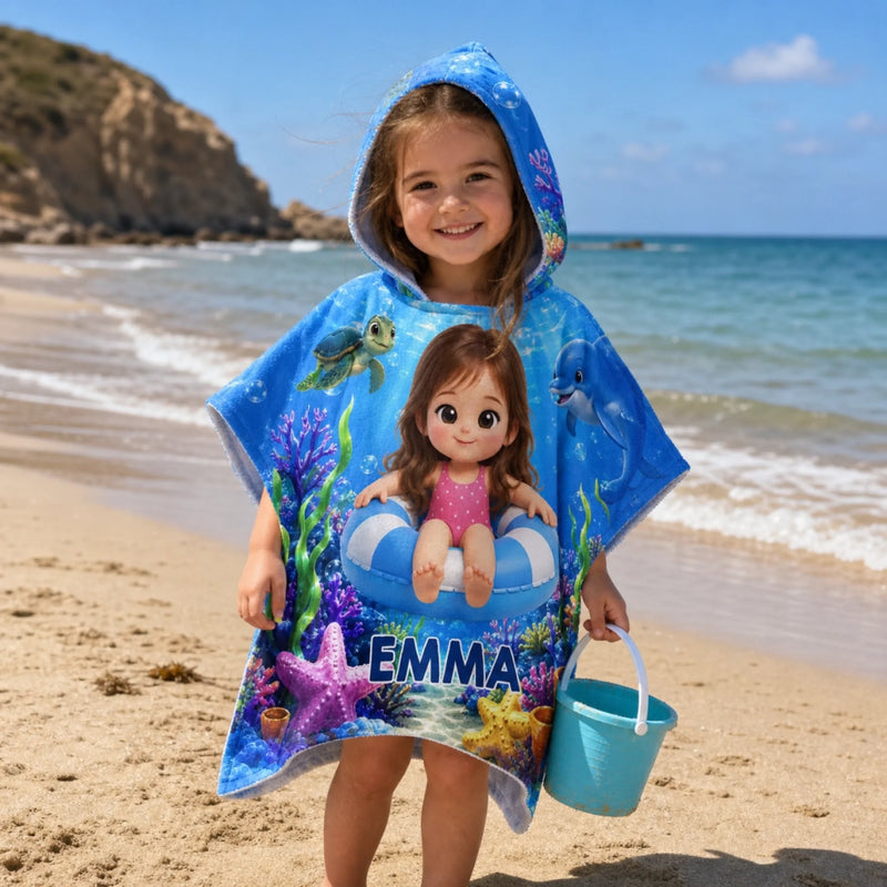 Custom Photo Poncho Beach Towel - Personalized Summer Vacation And Travel Gifts For Women, Men, Kids - Summer Is Calling