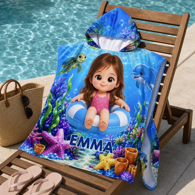 Custom Photo Poncho Beach Towel - Personalized Summer Vacation And Travel Gifts For Women, Men, Kids - Summer Is Calling