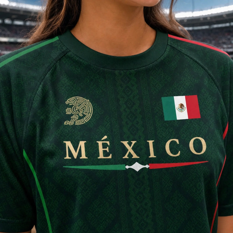 Custom Women's Mexico World Football Jersey Crop Tee - Personalized Birthday Gifts For Football Lovers, Sports Fans, Sports Lovers - Viva La Passion On Pitch