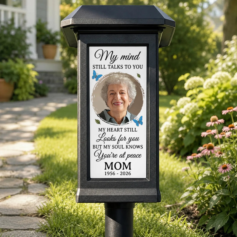 Custom Photo Solar Garden Light - Personalized Memorial Sympathy Gifts For Loss Of Mom, Dad - Always Loved, Forever Missed