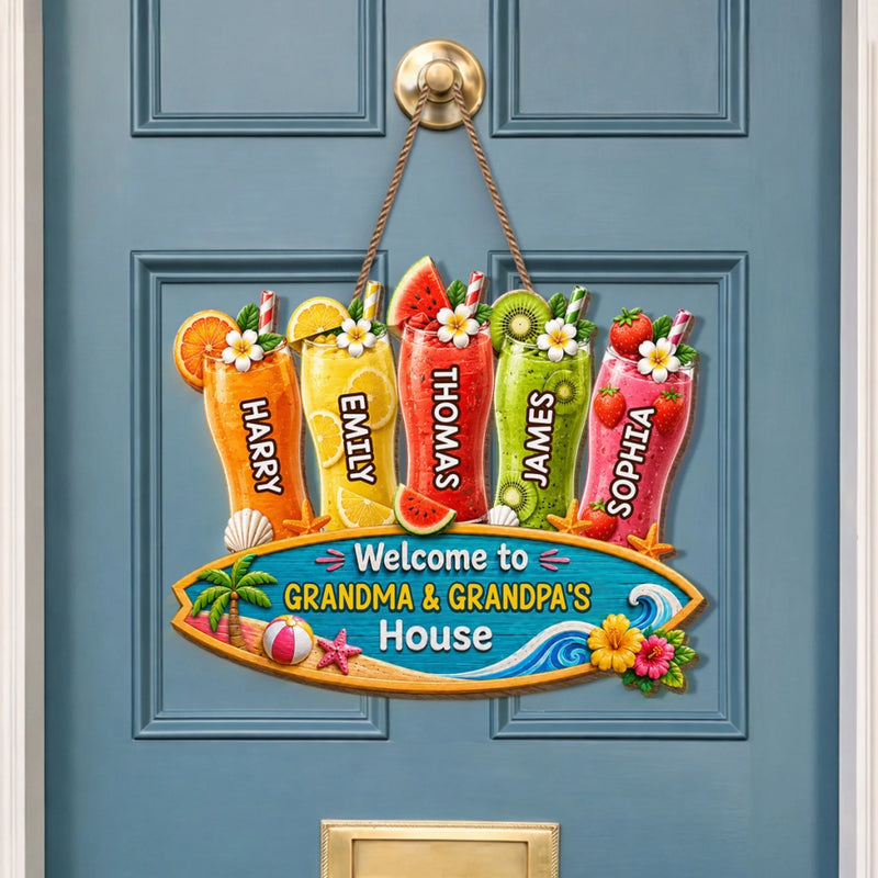 Custom Poolside Wood Sign - Personalized Summer Vacation And Travel Gifts For Grandma, Grandpa - Pool Days Family Way