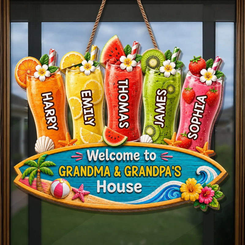 Custom Poolside Wood Sign - Personalized Summer Vacation And Travel Gifts For Grandma, Grandpa - Pool Days Family Way
