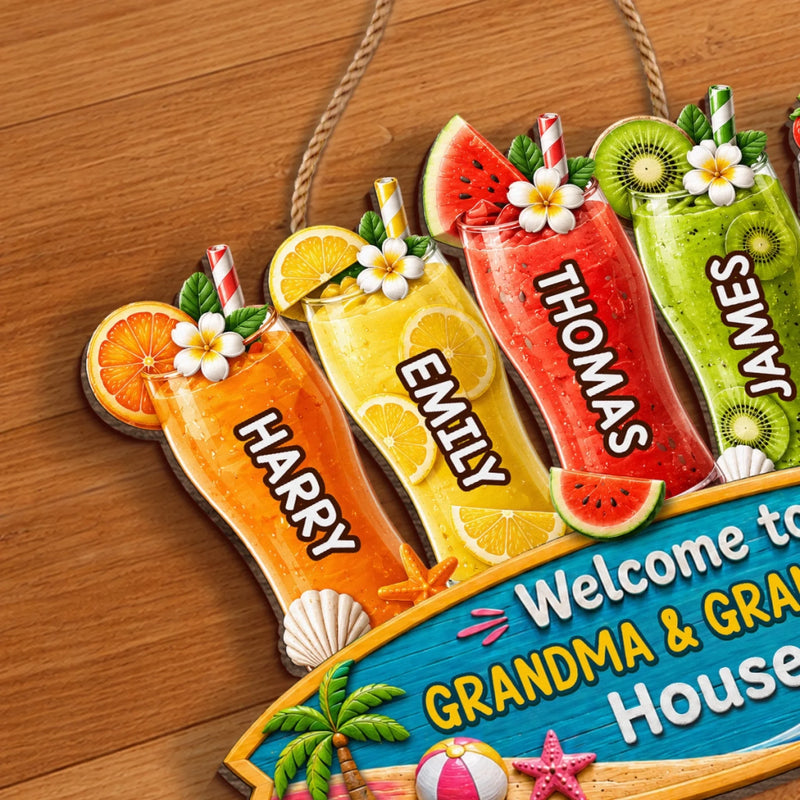 Custom Poolside Wood Sign - Personalized Summer Vacation And Travel Gifts For Grandma, Grandpa - Pool Days Family Way
