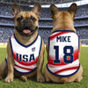 Custom USA World Football Pet Jersey - Personalized Birthday Gifts For Football Dog Cat Lovers, Dog Dad And Mom, Cat Owners - Furry Patriot On The Field