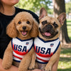 Custom USA World Football Pet Jersey - Personalized Birthday Gifts For Football Dog Cat Lovers, Dog Dad And Mom, Cat Owners - Furry Patriot On The Field
