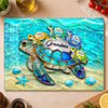 Custom Tempered Glass Cutting Board - Personalized Birthday Gifts For Mom, Grandma - Turtle Love