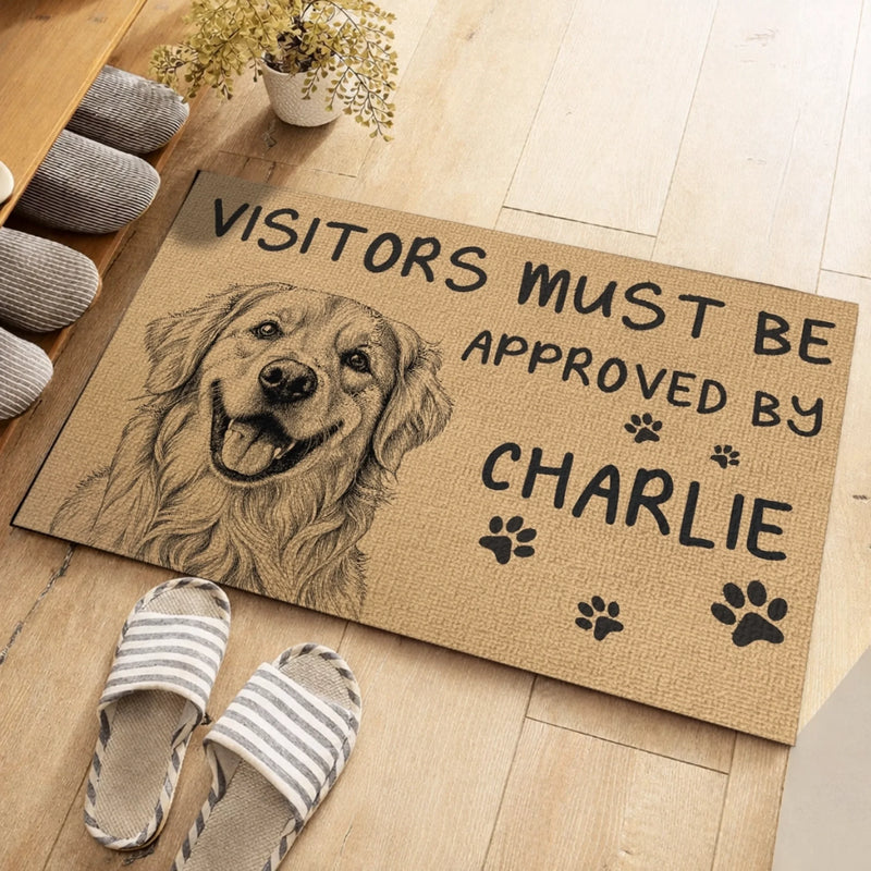 Personalized Photo Home Decor Decorative Mat - Personalized Birthday Gifts For Dog Cat Lovers, Dog Dad And Mom, Cat Owners - Welcome To Our Pawfect Home