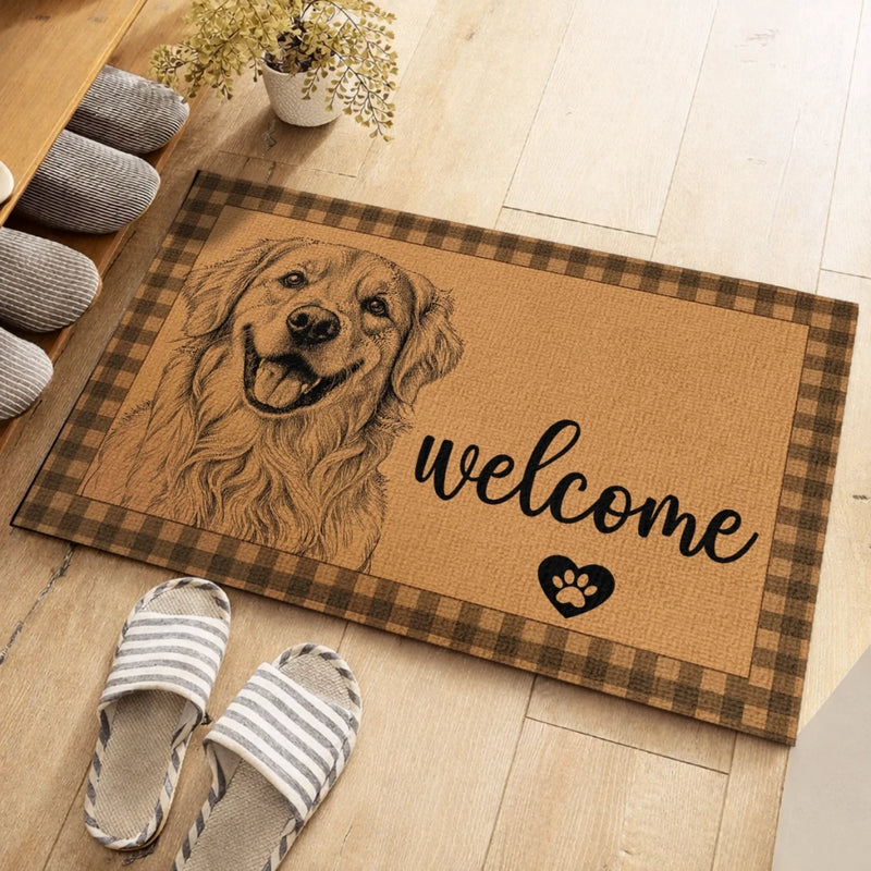 Personalized Photo Home Decor Decorative Mat - Personalized Birthday Gifts For Dog Cat Lovers, Dog Dad And Mom, Cat Owners - Home Is Where The Paws Are