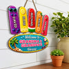 Custom Poolside Wood Sign - Personalized Summer Vacation And Travel Gifts For Grandma, Grandpa - Family Fun Starts Here