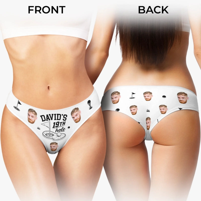Custom Photo Women Briefs - Personalized Anniversary Wedding Gifts For Husband And Wife, Him And Her - The Luckiest Golfer In The World