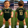 Custom Mexico World Football Baby Jersey Bodysuit - Personalized Baby Shower, Gender Reveal Gifts For New Moms, New Dads, Football Lovers - Future El Tri Star In Making