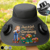 Custom Hat With Fans Solar Power - Personalized Birthday Garden Gifts For Gardeners - Cool Shade, Happy Planting