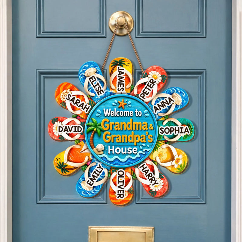 Custom Poolside Wood Sign - Personalized Summer Vacation And Travel Gifts For Grandma, Grandpa - Sun Splash Together