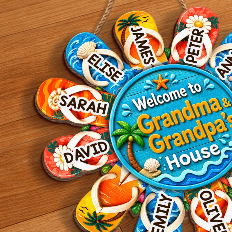 Custom Poolside Wood Sign - Personalized Summer Vacation And Travel Gifts For Grandma, Grandpa - Sun Splash Together